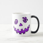 Crazy Jack O Lantern Pumpkin Face Purple Coffee Mugs