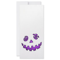 Crazy Jack O Lantern Pumpkin Face Purple rack cards