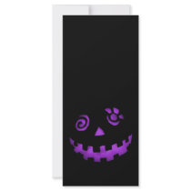 Crazy Jack O Lantern Pumpkin Face Purple Customized Rack Card