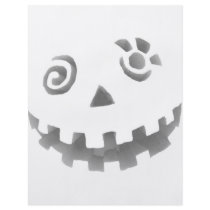 Crazy Jack O Lantern Pumpkin Face White Gray Personalized Flyer