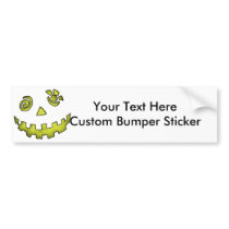 Crazy Jack O Lantern Pumpkin Face Yellow bumper stickers