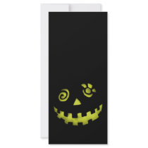 Crazy Jack O Lantern Pumpkin Face Yellow rack cards