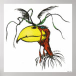 Crazy Looking Harpie Vulture Bird with Red-Neck Posters