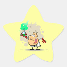 crazy mad scientist cartoon stickers