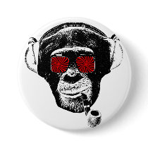 crazy monkey pinback buttons