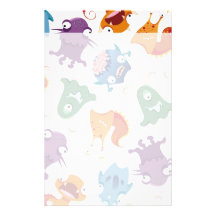 Crazy Monsters Fun Colorful Patterns for Kids Customized Stationery