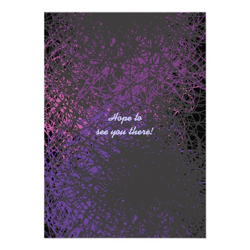 CRAZY MUSICAL NOTES Bar Mitzvah Invitation Violet