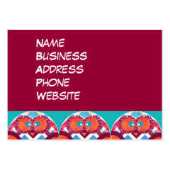 Crazy Owl Colorful Chevron Purple Orange Pink Blue Business Card Templates