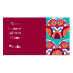 Crazy Owl Colorful Chevron Purple Orange Pink Blue Business Card Templates