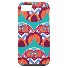 Crazy Owl Colorful Chevron Purple Orange Pink Blue iPhone 5 Cover