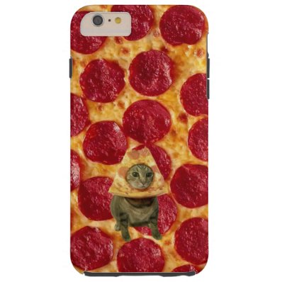 Crazy Pepperoni Pizza and Pizza Cat Tough iPhone 6 Plus Case
