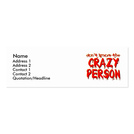 Crazy Person Funny Profile / Business Card