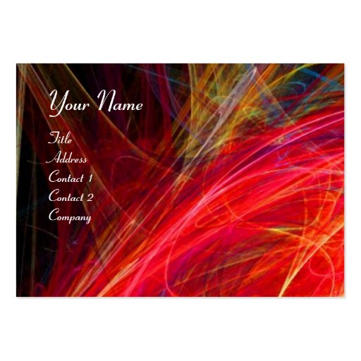 CRAZY PHOTON vibrant soft black red white Business Card (front side)