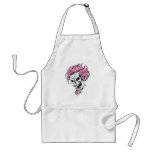 crazy pink hair skull apron