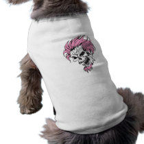 crazy pink hair skull pet clothes