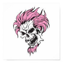 crazy pink hair skull posters by halloweenie crazy pink hair skull posters