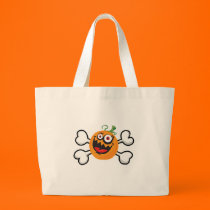 crazy pumpkin and crossbones design bags