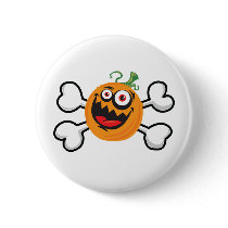 crazy pumpkin and crossbones design buttons by halloweenie crazy pumpkin and crossbones design buttons