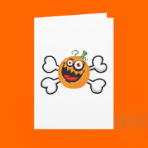 crazy pumpkin and crossbones design cards