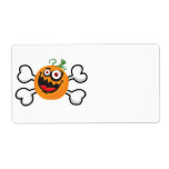 crazy pumpkin and crossbones design shipping labels
