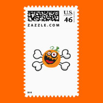 crazy pumpkin and crossbones design stamps