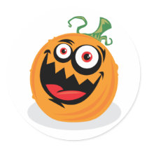 Crazy Pumpkin Round Sticker