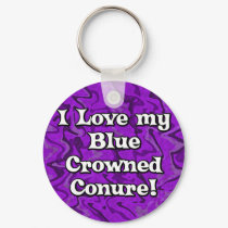 Crazy Purple Blue Crowned Conure Keychain