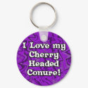 Crazy Purple Cherry Headed Conure Keychain by MenagerieMayhem Crazy Purple Cherry Headed Conure Keychain