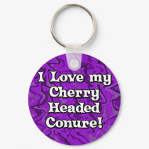 Crazy Purple Cherry Headed Conure Keychain