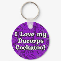 Crazy Purple I Love my Ducorps Cockatoo Keychain by MenagerieMayhem Crazy Purple I Love my Ducorps Cockatoo Keychain