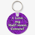 Crazy Purple I Love my Half-moon Conure Keychain