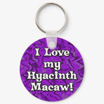 Crazy Purple I Love my Hyacinth Macaw Keychain by MenagerieMayhem Crazy Purple I Love my Hyacinth Macaw Keychain