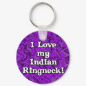 Crazy Purple I Love my Indian Ringneck Keychain by MenagerieMayhem Crazy Purple I Love my Indian Ringneck Keychain