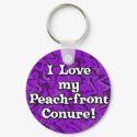 Crazy Purple I Love my Peach-front Conure Keychain