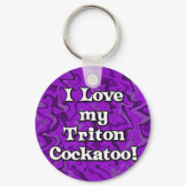 Crazy Purple I Love my Triton Cockatoo Keychain by MenagerieMayhem Crazy Purple I Love my Triton Cockatoo Keychain