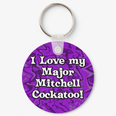 Crazy Purple Major Mitchell Cockatoo Keychain by MenagerieMayhem