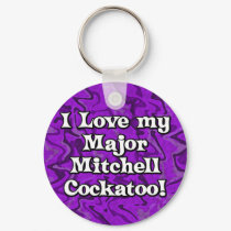 Crazy Purple Major Mitchell Cockatoo Keychain by MenagerieMayhem Crazy Purple Major Mitchell Cockatoo Keychain