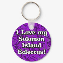 Crazy Purple Solomon Island Eclectus Keychain