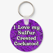 Crazy Purple Sulfur Crested Cockatoo Keychain by MenagerieMayhem Crazy Purple Sulfur Crested Cockatoo Keychain
