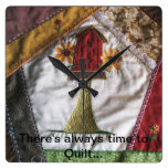 Crazy Quilt Birdhouse wall clocks