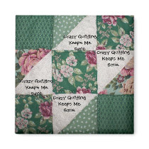 Crazy Quilting Square Magnet by Maddyx2 Crazy Quilting Square Magnet