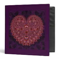 Crazy Red & Purple Valentines Fractal 3 Ring Binder