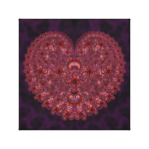Crazy Red & Purple Valentines Fractal Canvas Print