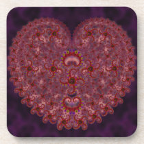 Crazy Red & Purple Valentines Fractal Coaster