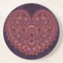 Crazy Red & Purple Valentines Fractal Coasters
