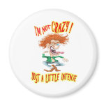 Crazy Redhead with funny saying magnets