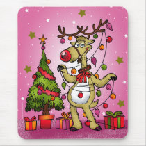 CRAZY REINDEER mousepads by colorelilla CRAZY REINDEER mousepads