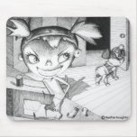 Crazy Sewing Girl mousepads