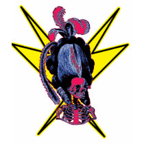 Crazy Skull with Giant Wig t-shirts