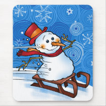 CRAZY SNOWMAN mousepads